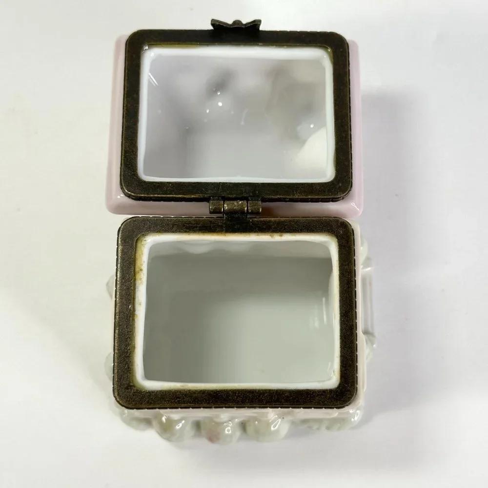 Porcelain Pastel Cottage with Hinged Lid for Trinkets or Rings